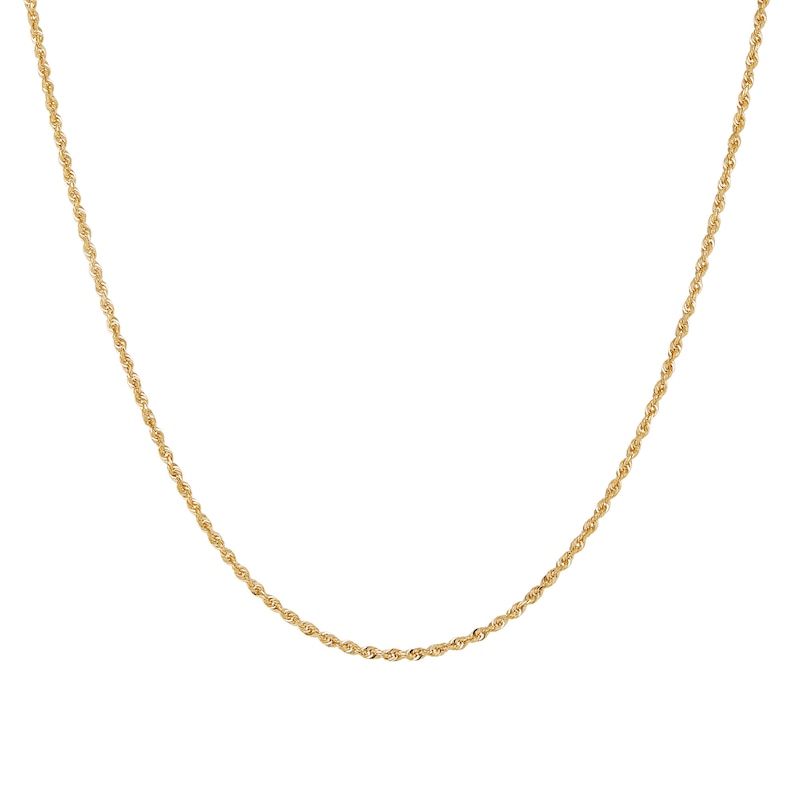 Main Image 1 of 1.8mm Diamond-Cut Round Rope Chain Necklace in Hollow 14K Gold - 16”