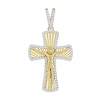 Thumbnail Image 1 of 1/4 CT. T.W. Diamond Edge Crucifix Necklace Charm in 10K Gold