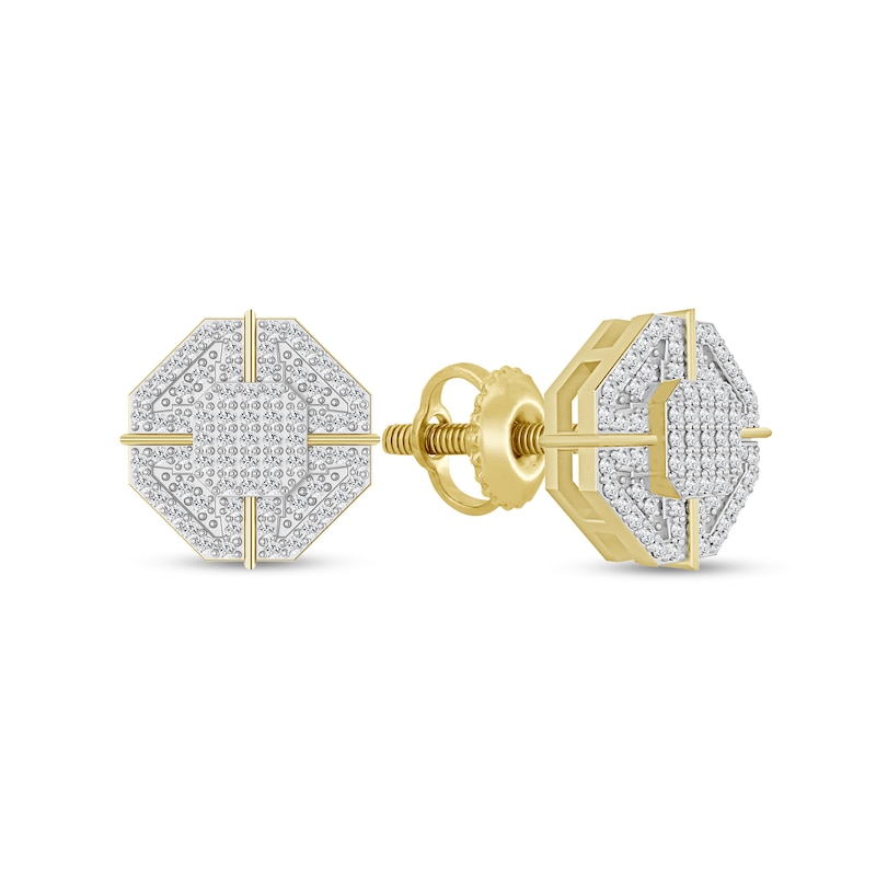 Main Image 1 of 1/3 CT. T.W. Diamond Octagon Stud Earrings in 10K Gold