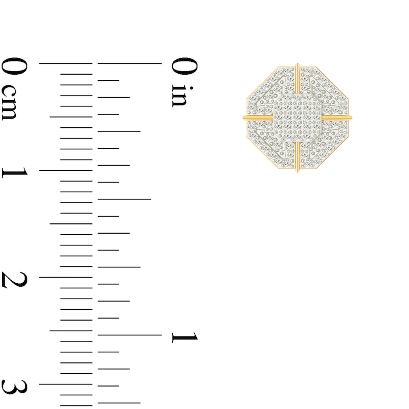 Main Image 2 of 1/3 CT. T.W. Diamond Octagon Stud Earrings in 10K Gold