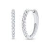 Thumbnail Image 1 of 1/2 CT. T.W. Diamond Oval Hoop Earrings in 10K White Gold