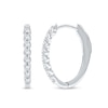 Thumbnail Image 2 of 1/2 CT. T.W. Diamond Oval Hoop Earrings in 10K White Gold