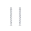 Thumbnail Image 3 of 1/2 CT. T.W. Diamond Oval Hoop Earrings in 10K White Gold