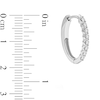 Thumbnail Image 4 of 1/2 CT. T.W. Diamond Oval Hoop Earrings in 10K White Gold