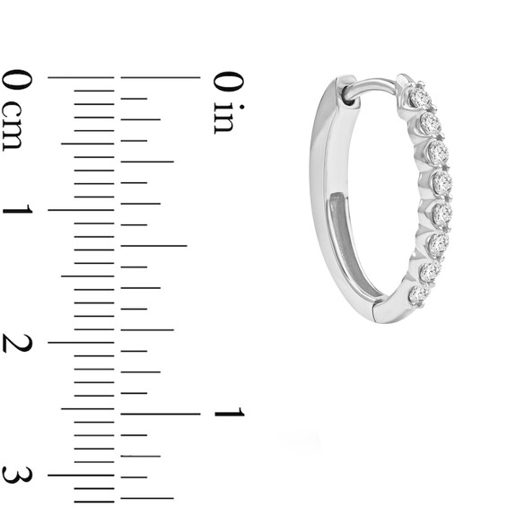 1/2 CT. T.w. Diamond Oval Hoop Earrings in 10K White Gold