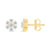 Thumbnail Image 2 of 1/3 CT. T.W. Diamond Flower Stud Earrings in 10K Gold