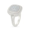 Thumbnail Image 2 of 1/2 CT. T.W. Cushion-Shaped Multi-Diamond Double Rope Frame Ring in 10K White Gold