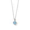 Thumbnail Image 1 of 6.0mm Heart-Shaped Swiss Blue Topaz and White Lab-Created Sapphire Frame Drop Pendant in Sterling Silver