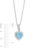 Thumbnail Image 3 of 6.0mm Heart-Shaped Swiss Blue Topaz and White Lab-Created Sapphire Frame Drop Pendant in Sterling Silver