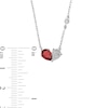 Thumbnail Image 4 of Pear-Shaped Garnet and 1/10 CT. T.W. Multi-Diamond Toi et Moi Heart Necklace in Sterling Silver