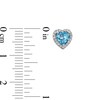 Thumbnail Image 3 of 5.0mm Heart-Shaped Swiss Blue Topaz and White Lab-Created Sapphire Frame Stud Earrings in Sterling Silver