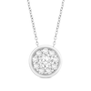 Thumbnail Image 1 of 1/4 CT. T.W. Certified Lab-Grown Multi-Diamond Bezel-Look Necklace in 14K White Gold (F/SI2)