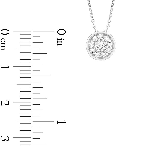 1/4 CT. T.w. Certified Lab-Grown Multi-Diamond Bezel-Look Necklace in 14K White Gold (F/Si2)