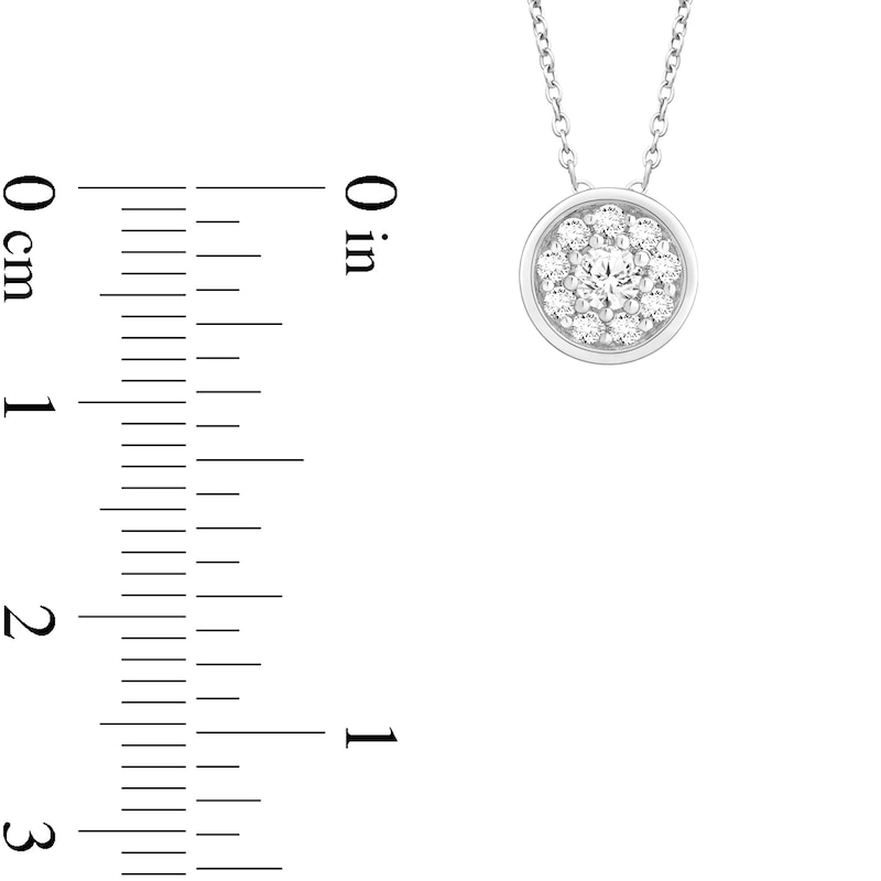 Main Image 2 of 1/4 CT. T.W. Certified Lab-Grown Multi-Diamond Bezel-Look Necklace in 14K White Gold (F/SI2)