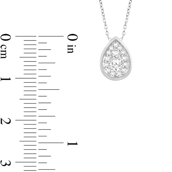 1/4 CT. T.w. Pear-Shaped Certified Lab-Grown Multi-Diamond Necklace in 14K White Gold (F/Si2)