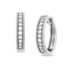 Thumbnail Image 1 of 1/4 CT. T.W. Diamond Vintage-Style Huggie Hoop Earrings in 10K White Gold
