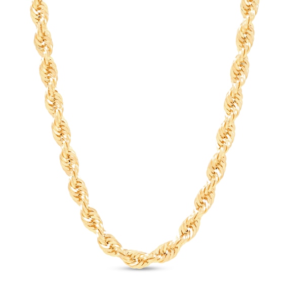4.5mm Diamond-Cut Round Rope Chain Necklace in Hollow 14K Gold