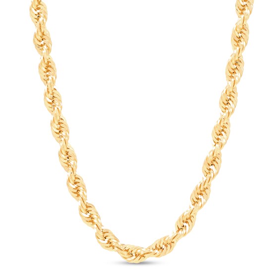 4.5mm Diamond-Cut Round Rope Chain Necklace in Hollow 14K Gold - 24â