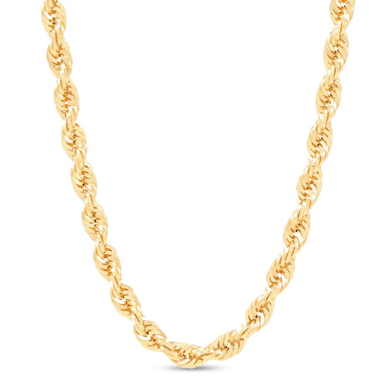 Main Image 2 of 4.5mm Diamond-Cut Round Rope Chain Necklace in Hollow 14K Gold - 24”