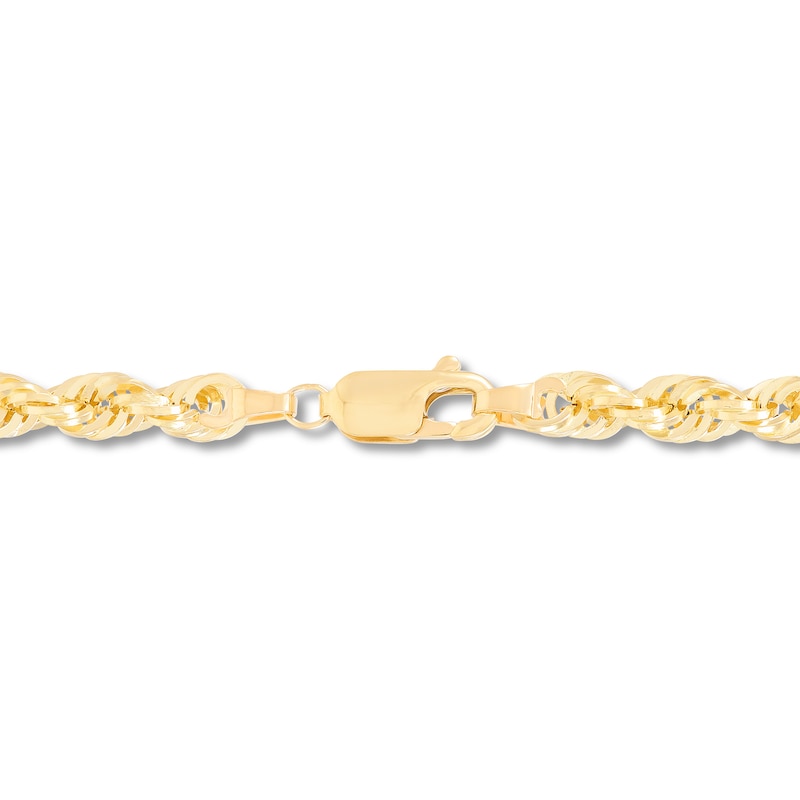 Main Image 3 of 4.5mm Diamond-Cut Round Rope Chain Necklace in Hollow 14K Gold - 24”