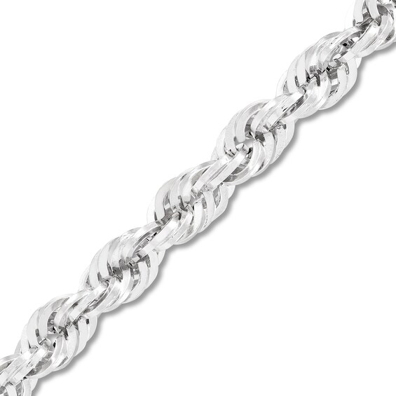 4.5mm Diamond-Cut Round Rope Chain Necklace in Hollow 14K White Gold - 24â
