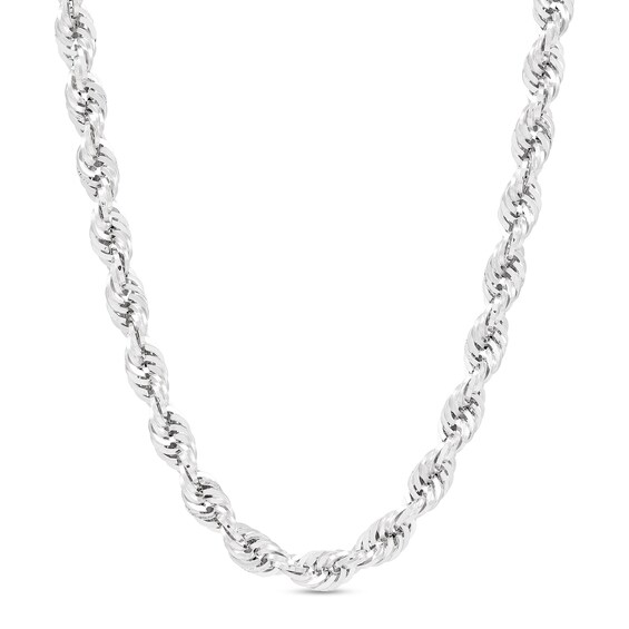 4.5mm Diamond-Cut Round Rope Chain Necklace in Hollow 14K White Gold - 24â