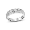 Thumbnail Image 1 of 1/5 CT. T.W. Diamond Graduated Rolling Groove Anniversary Band in 10K White Gold