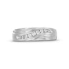 Thumbnail Image 4 of 1/5 CT. T.W. Diamond Graduated Rolling Groove Anniversary Band in 10K White Gold