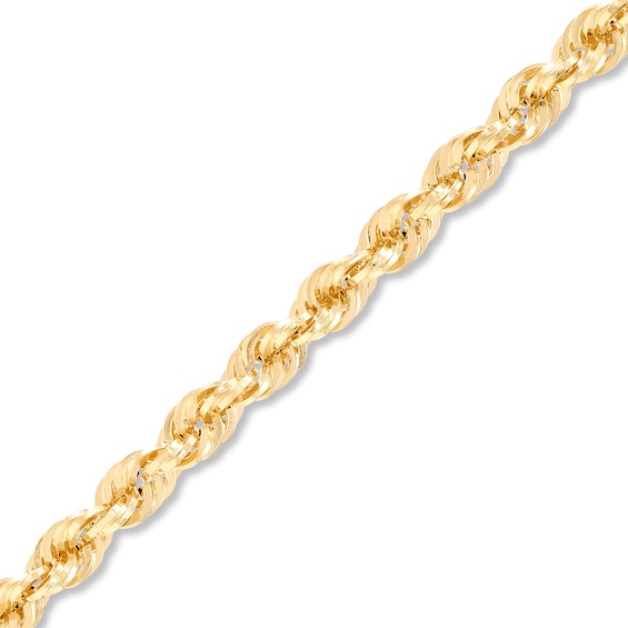 4.5mm Diamond-Cut Round Rope Chain Necklace in Hollow 14K Gold - 22”