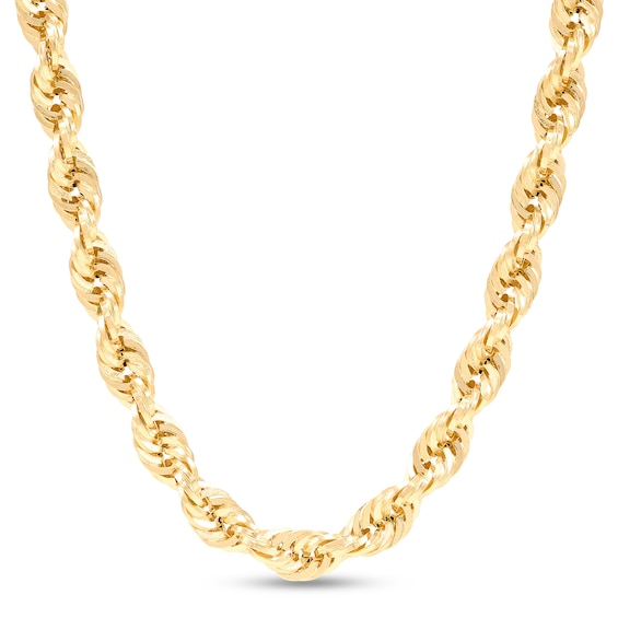 4.5mm Diamond-Cut Round Rope Chain Necklace in Hollow 14K Gold - 22”