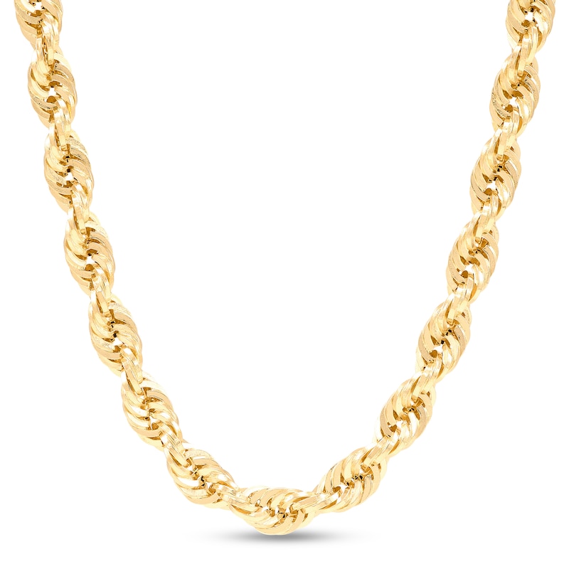 Main Image 2 of 4.5mm Diamond-Cut Round Rope Chain Necklace in Hollow 14K Gold - 22”