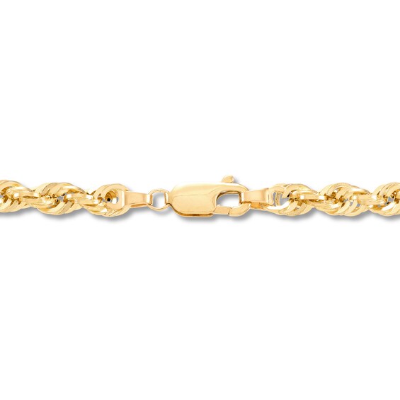 4.5mm Diamond-Cut Round Rope Chain Necklace in Hollow 14K Gold - 22”
