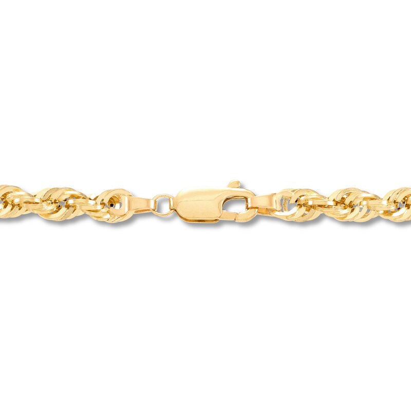 Main Image 3 of 4.5mm Diamond-Cut Round Rope Chain Necklace in Hollow 14K Gold - 22”