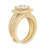 Thumbnail Image 3 of 3-3/8 CT. T.W. Princess-Cut Certified Lab-Grown Diamond Cushion-Shaped Frame Bridal Set in 14K Gold (F/VS2)