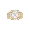 Thumbnail Image 4 of 3-3/8 CT. T.W. Princess-Cut Certified Lab-Grown Diamond Cushion-Shaped Frame Bridal Set in 14K Gold (F/VS2)