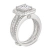 Thumbnail Image 3 of 3-3/8 CT. T.W. Princess-Cut Certified Lab-Grown Diamond Cushion-Shaped Frame Bridal Set in 14K White Gold (F/VS2)