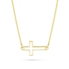 Thumbnail Image 1 of White Enamel Sideways Cross Necklace in 14K Gold
