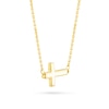 Thumbnail Image 2 of White Enamel Sideways Cross Necklace in 14K Gold