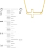 Thumbnail Image 4 of White Enamel Sideways Cross Necklace in 14K Gold