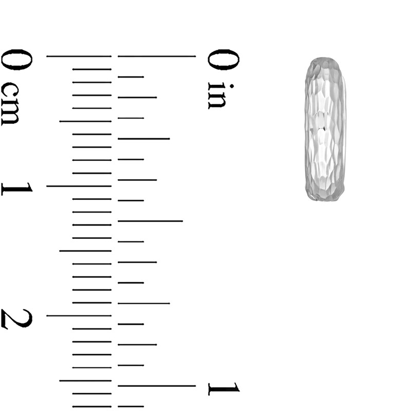 Main Image 2 of 12.4mm Diamond-Cut Huggie Hoop Earrings in 14K White Gold