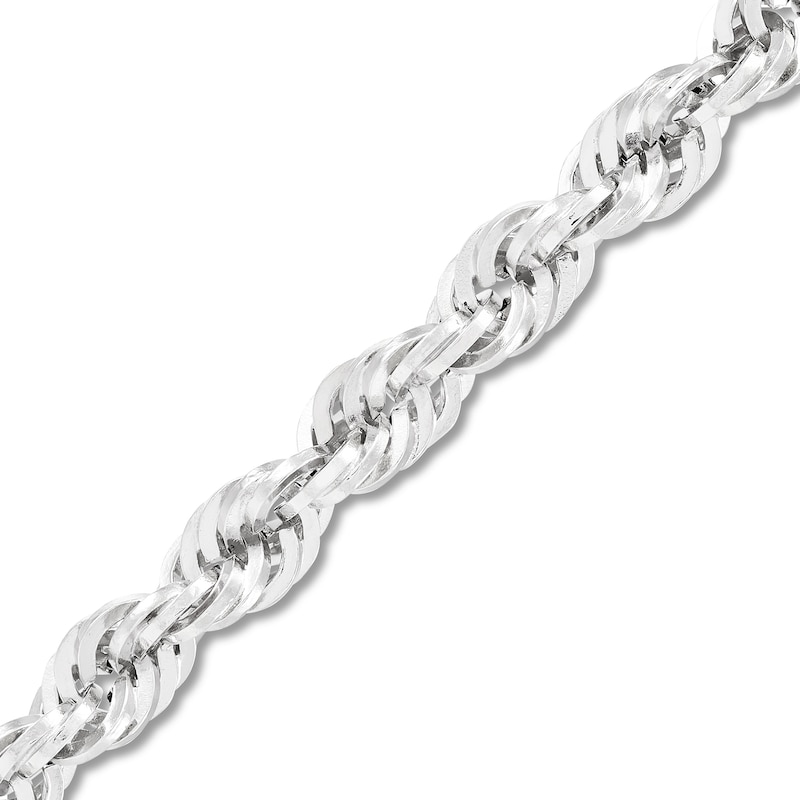 Main Image 1 of 4.5mm Diamond-Cut Round Rope Chain Necklace in Hollow 14K White Gold - 26”
