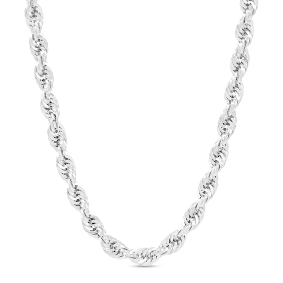 4.5mm Diamond-Cut Round Rope Chain Necklace in Hollow 14K White Gold - 26â