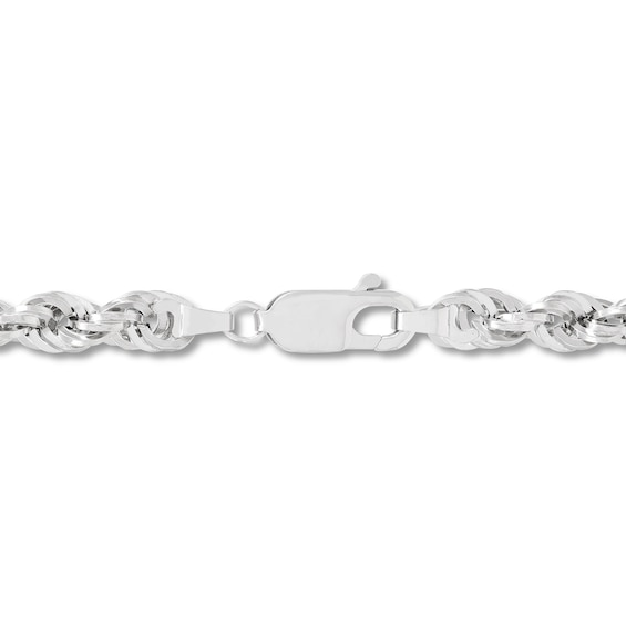 4.5mm Diamond-Cut Round Rope Chain Necklace in Hollow 14K White Gold - 26â