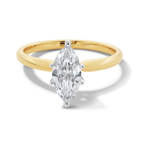 1 CT. Marquise-Cut Certified Diamond Solitaire Engagement Ring in 14K Gold (I/I2)