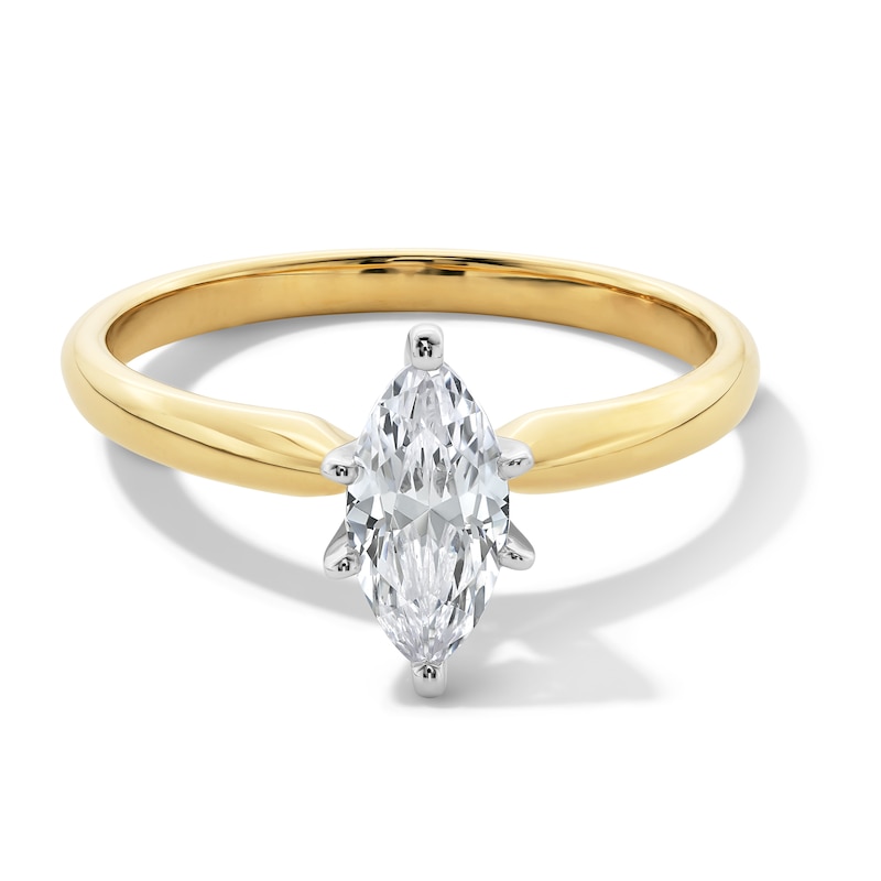 Main Image 1 of 1/2 CT. Marquise-Cut Diamond Solitaire Engagement Ring in 14K Gold (I/I2)