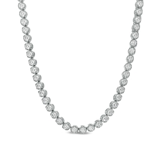 10 CT. T.W. Lab-Grown Diamond Tennis Necklace in 10K White Gold (F/VS2) - 20"