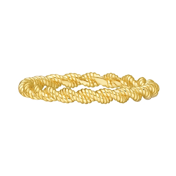 Rope-Textured Twist Ring in 14K Gold