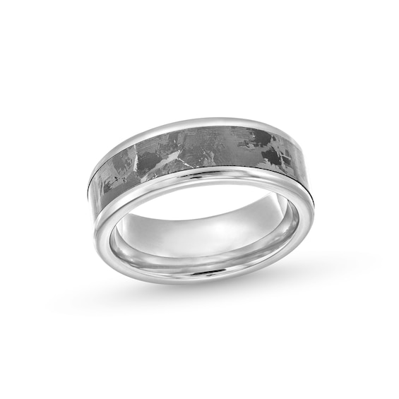 8.0mm Titanium Inlay Wedding Band in Tungsten