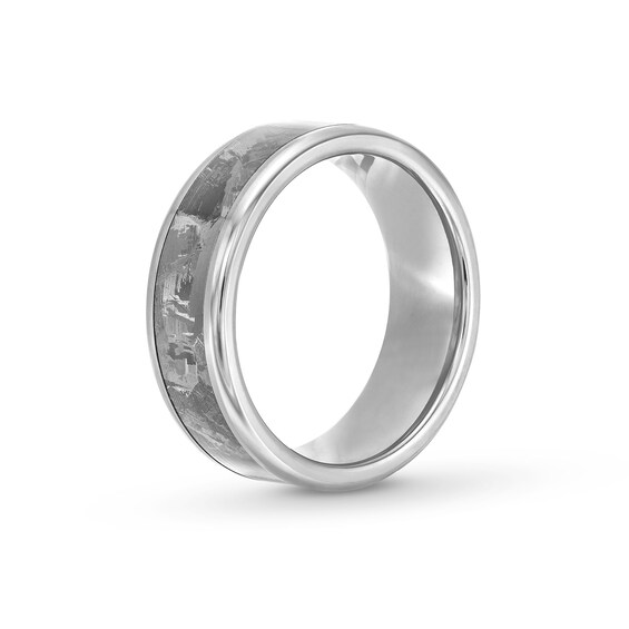 8.0mm Titanium Inlay Wedding Band in Tungsten