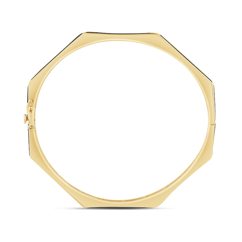 Gold-plated Sterling Silver Cuff Bracelet with Hexagon and Circle Ends Gold-plated Sterling Silver Cuff Bracelet with Hexagon and Circle Ends